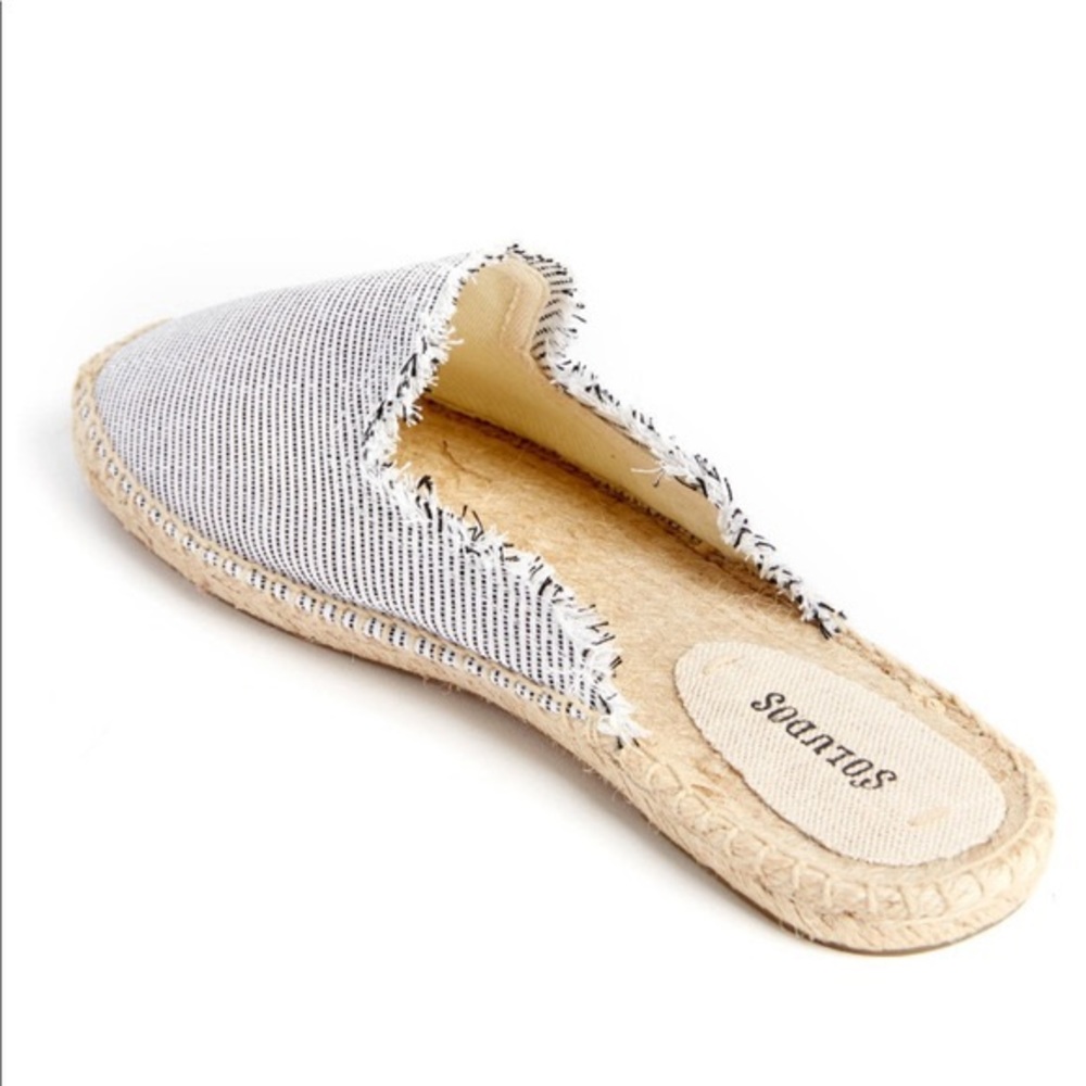 Soludos frayed striped espadrilles mules 9.5